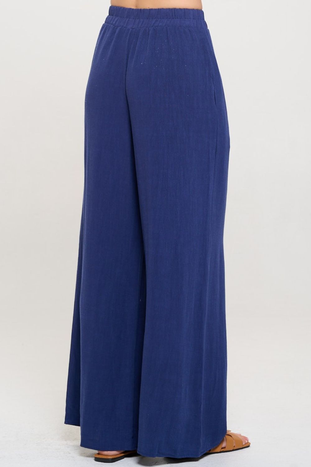 RENEE C Linen Wide Leg Pants with Pockets